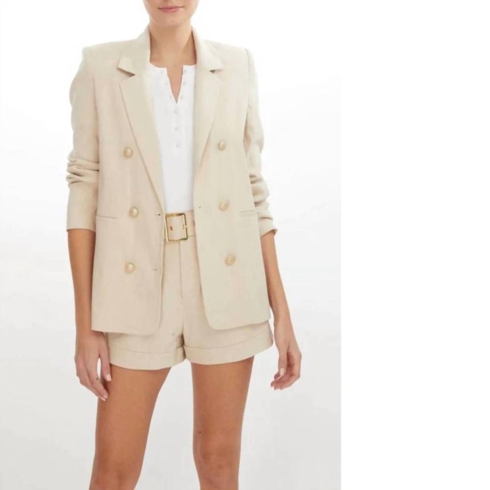 Generation Love silvia linen blend  blazer in almond size M style SU22312